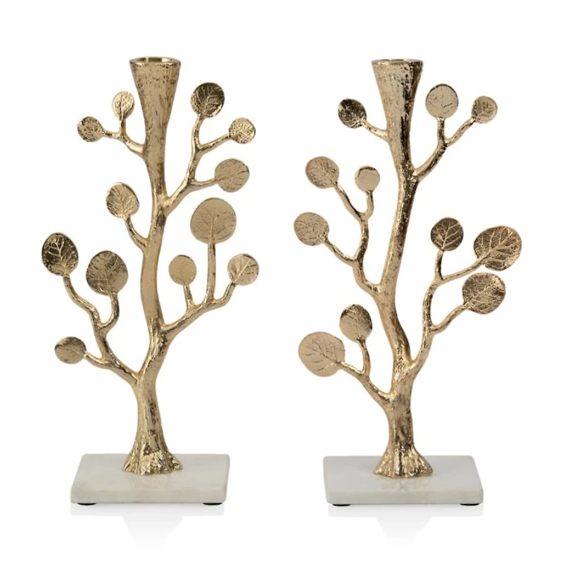 Botanical Leaf Gold Candleholders