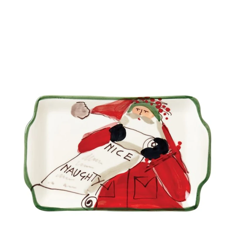 Old St. Nick Making List Rectangular Platter