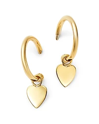 Moon & Meadow 14K Yellow Gold Small Dangling Heart Hoop Earrings - Exclusive