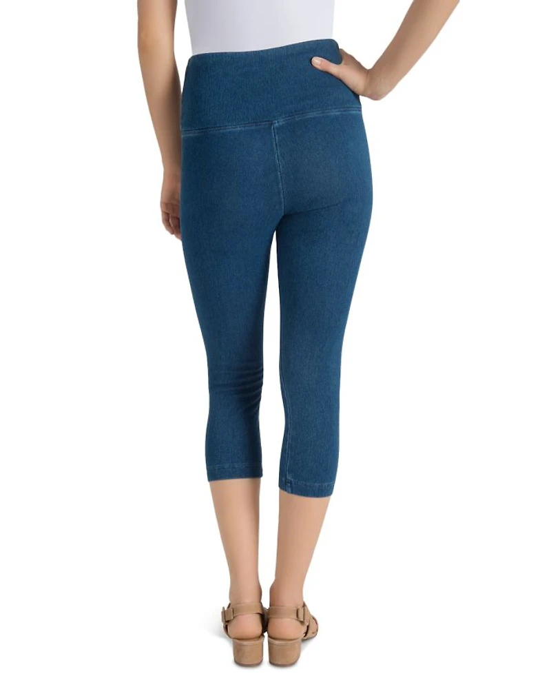 Denim Capri Leggings Mid Wash