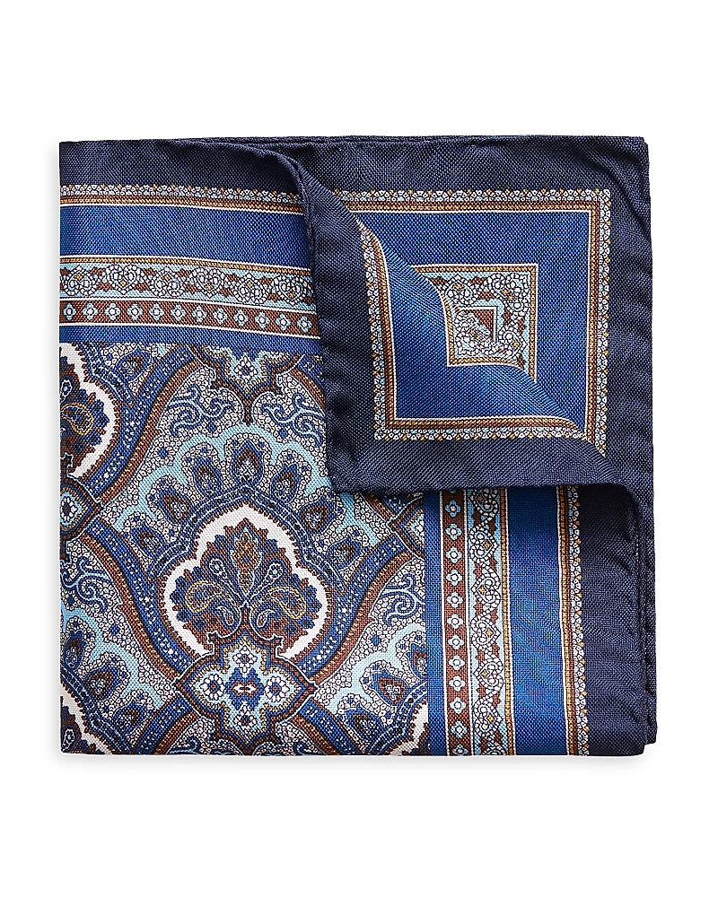 Eton Paisley Silk Pocket Square
