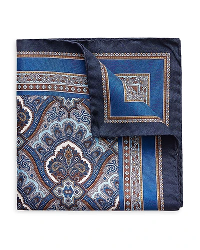 Eton Paisley Silk Pocket Square