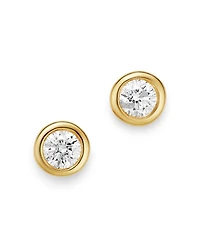 Diamond Bezel Stud Earrings 14K Yellow Gold, 0.20-1.0 tcw