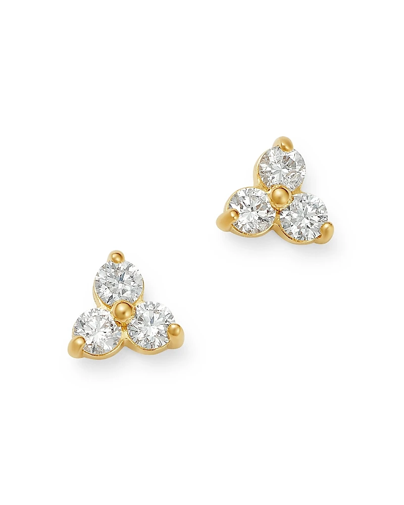 Bloomingdale's Fine Collection Diamond Three-Stone Stud Earrings