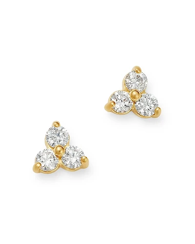 Bloomingdale's Fine Collection Diamond Three-Stone Stud Earrings