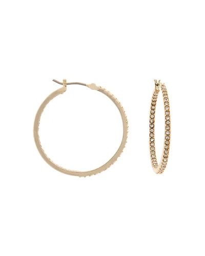 Pavé Small Gold-Tone Hoop Earrings