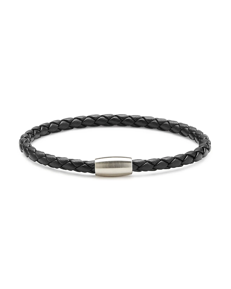 Link Up Braided Leather Cord Bracelet