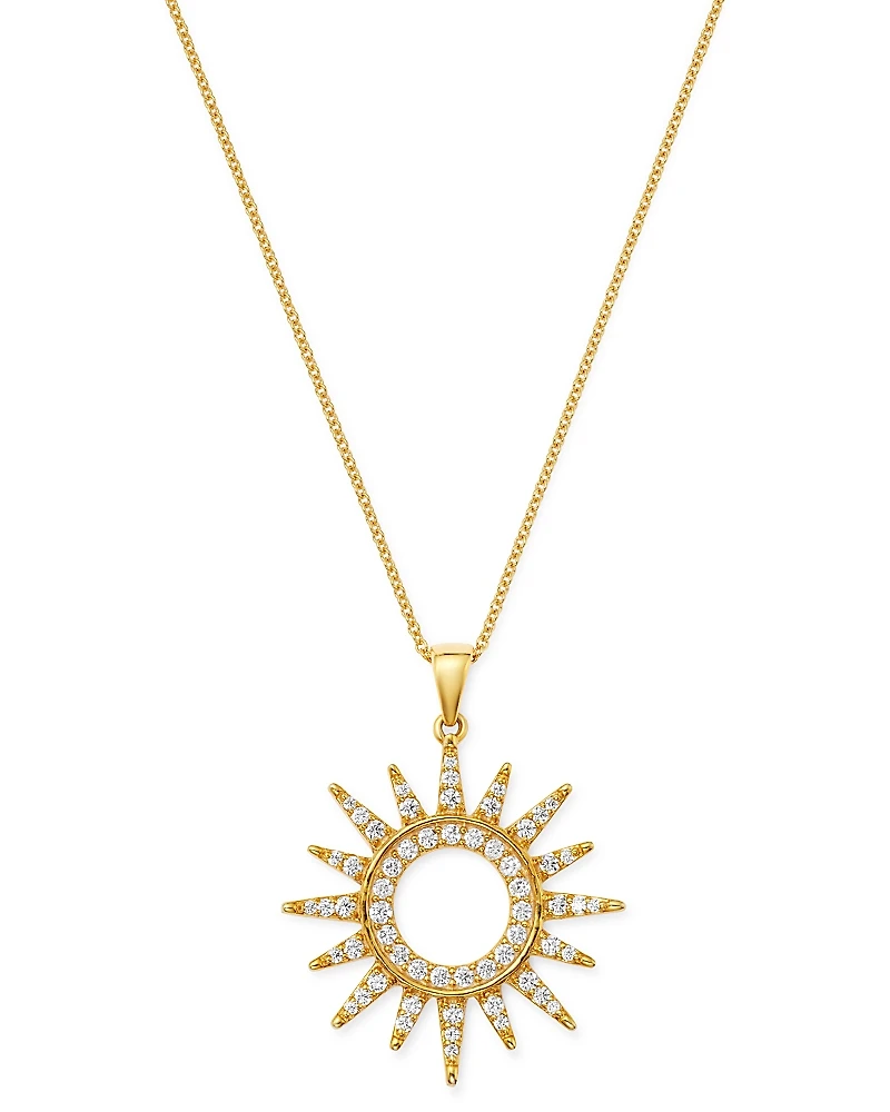 Bloomingdale's Fine Collection Diamond Sun Pendant Necklace