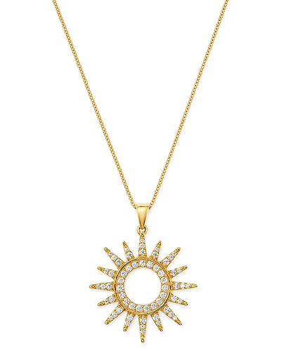 Bloomingdale's Fine Collection Diamond Sun Pendant Necklace