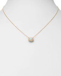 Opal and Diamond East-West Pendant Necklace in 14K Yellow Gold, 18"