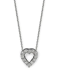 Roberto Coin 18K White Gold Baby Heart Pendant Necklace with Diamonds, 16