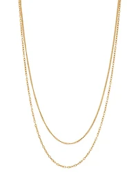 14K Yellow Gold Double Chain Necklace, 20"