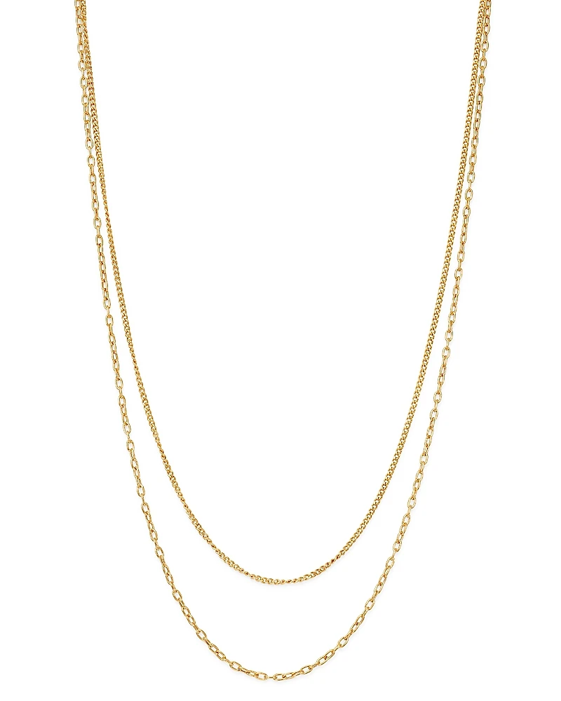 Zoe Chicco 14K Yellow Gold Double Chain Necklace, 20