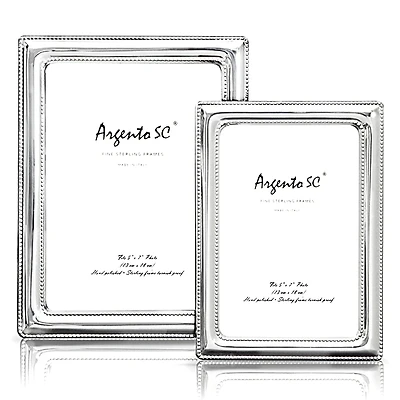 Argento Double Bead Sterling Silver Frame, 4 x 6
