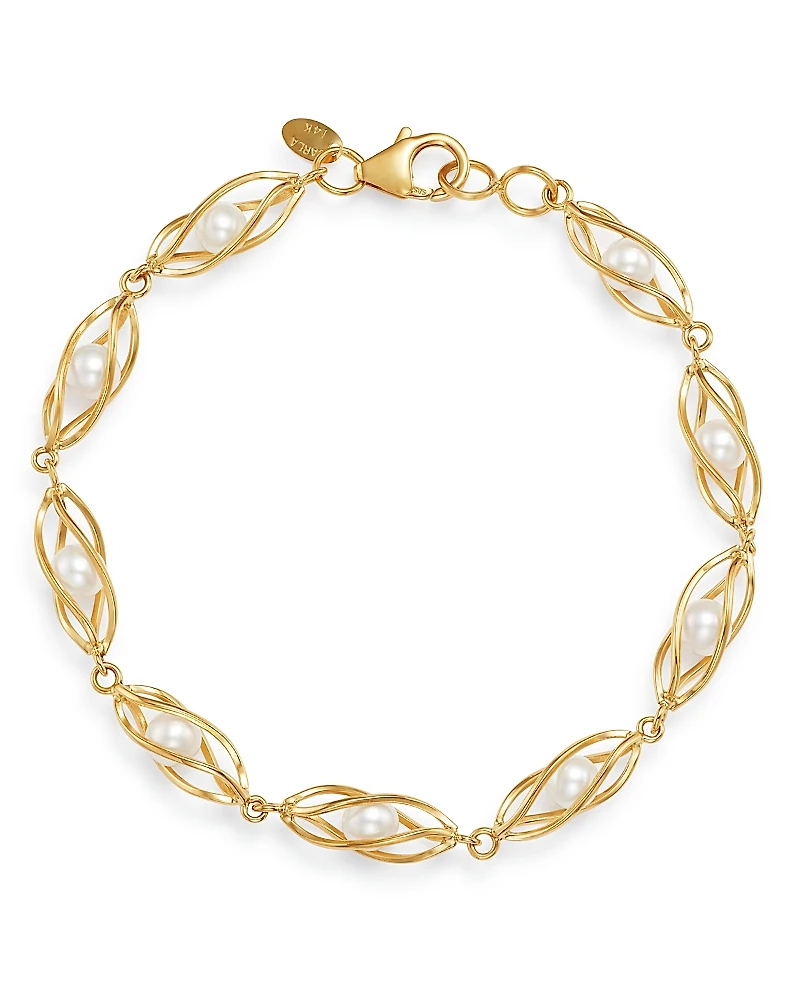 Bloomingdale's Fine Collection Cultured Freshwater Pearl Cage Bracelet
