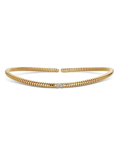 Marina B 18K Yellow Gold Trisolina Pave Diamond Collar Necklace