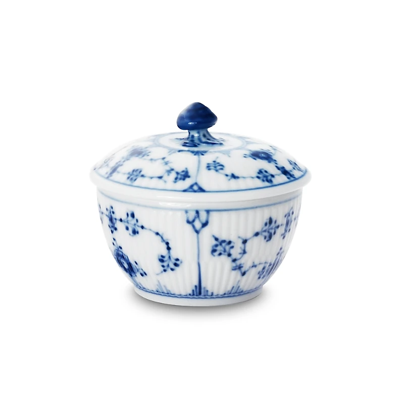 Royal Copenhagen Blue Fluted Plain Covered Sugar Bowl