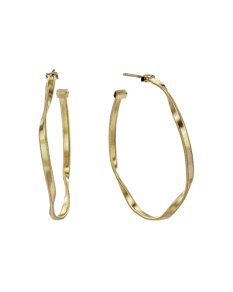 Marco Bicego 18K Yellow Gold Marrakech Twisted Medium Hoop Earrings