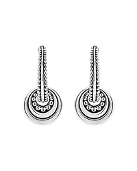 Sterling Silver Signature Caviar Fluted Disc Hoop Earrings
