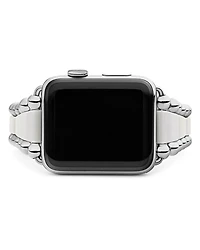 White Ceramic Smart Caviar Apple™ Watch Band, 38mm-42mm
