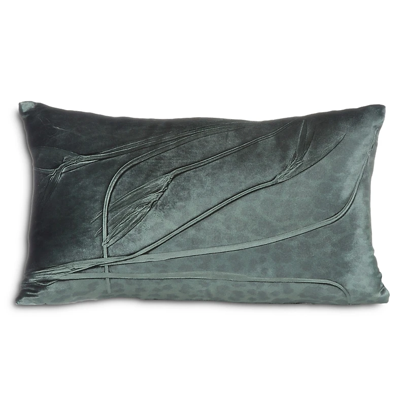 Aviva Stanoff Leapard Paradise Cinder Signature Velvet Collection Pillow, 12 x 20
