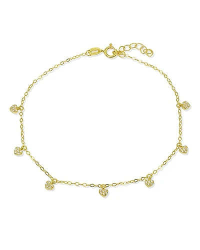 Pavé Heart Charm Ankle Bracelet - Exclusive