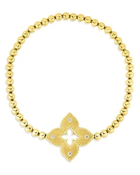 Roberto Coin 18K Yellow Gold Venetian Princess Diamond Large Flower Bracelet