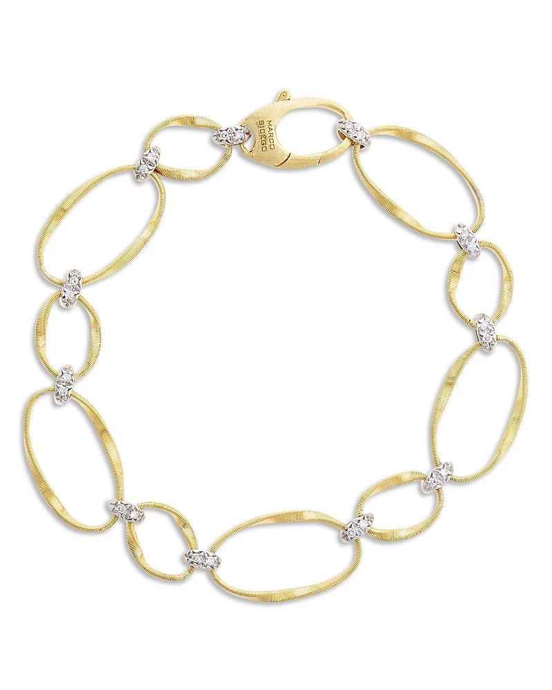 Marco Bicego 18K Yellow Gold Onde Diamond Station Bracelet