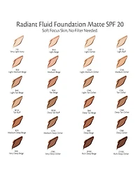 Radiant Fluid Foundation Matte Broad Spectrum SPF 20 Sunscreen 1.1 oz.
