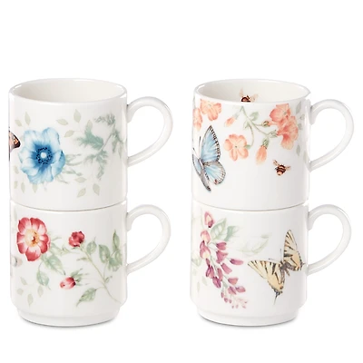 Lenox Butterfly Meadow Stacking Mugs, Set of 4
