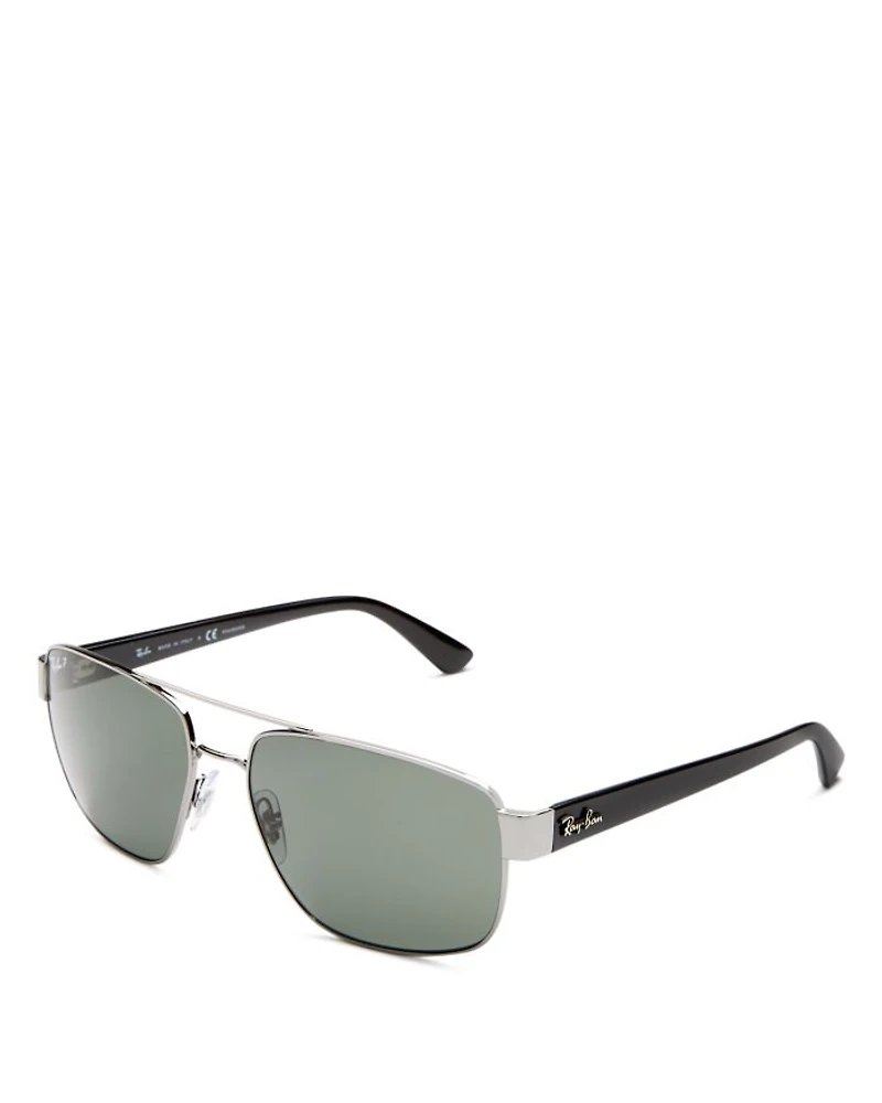 Polarized Brow Bar Aviator Sunglasses, 60mm