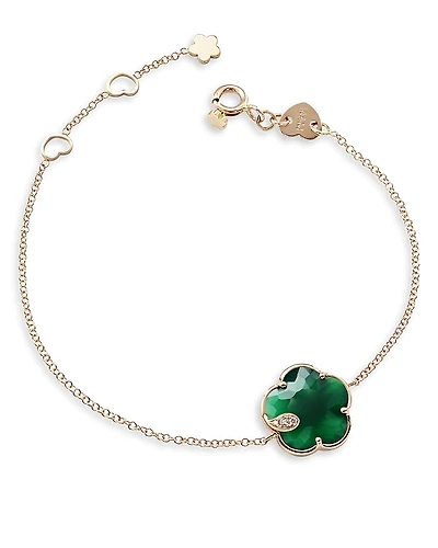 Pasquale Bruni 18K Rose Gold Petit Joli Green Agate and Diamond Bracelet