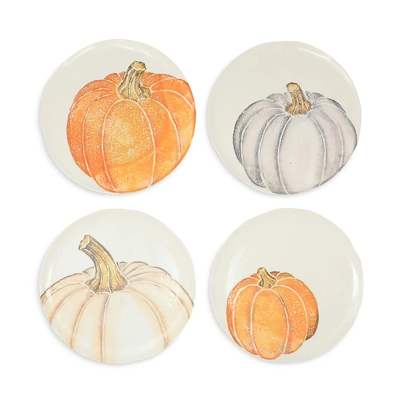Vietri Pumpkins Assorted Salad Plates, Set of 4