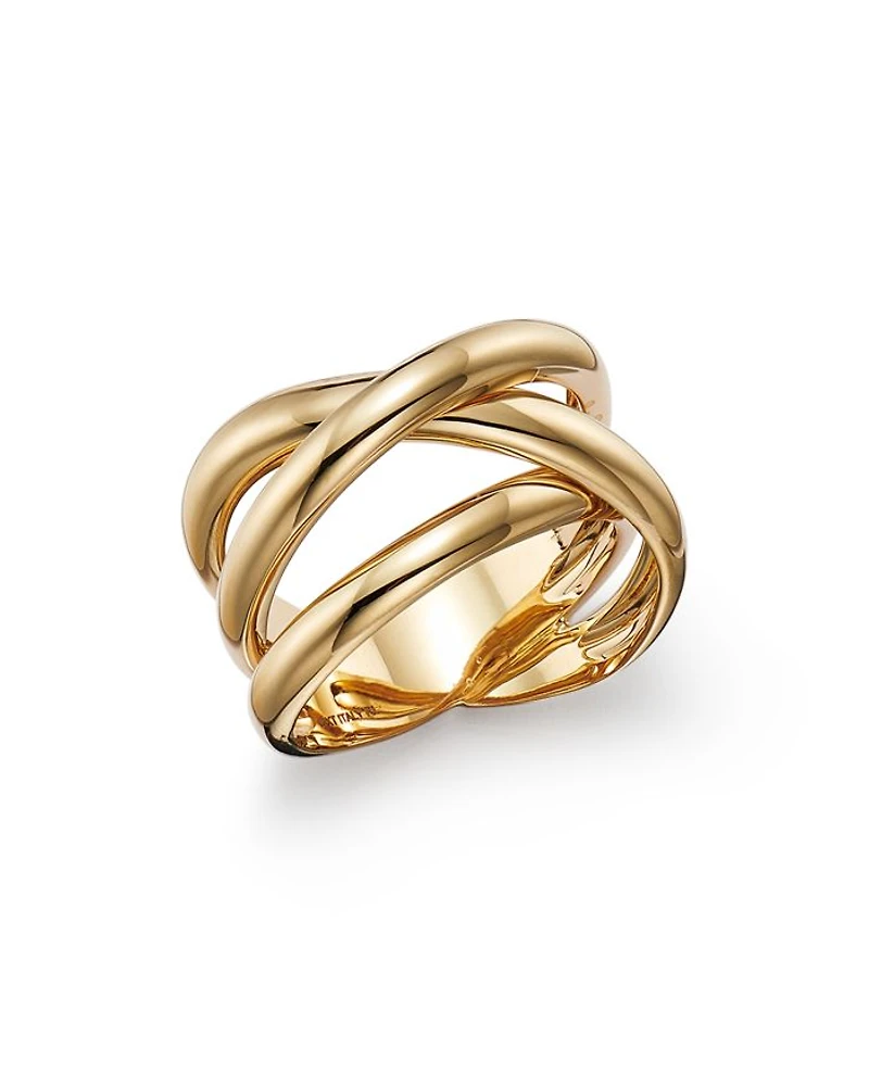 14K Yellow Gold Double Crossover Ring - Exclusive