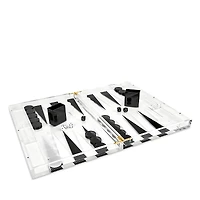Tizo Designs Lucite B & W Backgammon Set