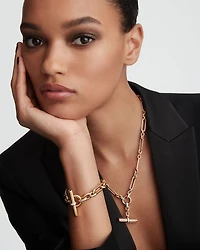 Lexington Chain Bracelet in 18K Yellow Gold with Diamonds