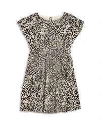 Girls' Leopard Print Ruffled Crepe Dress - Little Kid, Big Kid