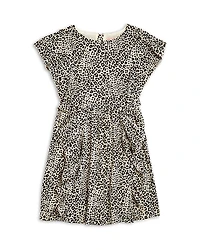 Bcbg Girls' Leopard Print Ruffled Crepe Dress - Little Kid