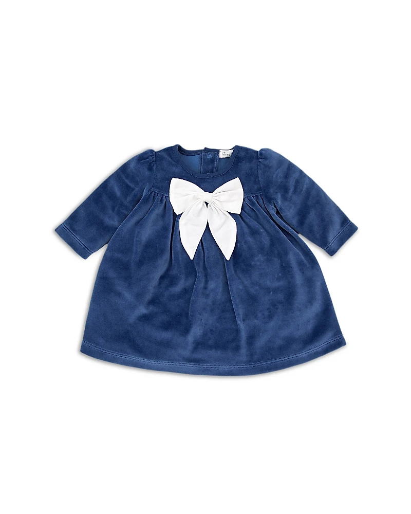 Kissy Kissy Girls' Bow Front Velour Dress - Baby