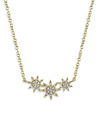 Moon & Meadow Diamond Star Pendant Necklace