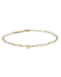 14K Yellow Gold Diamond Dangle Oval Link Bracelet