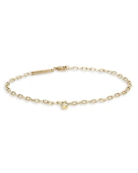 Zoe Chicco 14K Yellow Gold Diamond Dangle Oval Link Bracelet