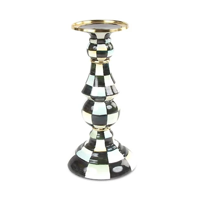 Courtly Check® Enamel Pillar Candlestick, Medium