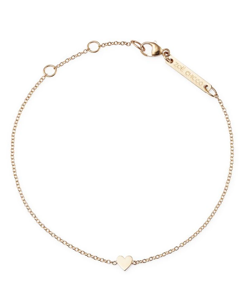 14K Yellow Gold Itty Bitty Heart Bracelet
