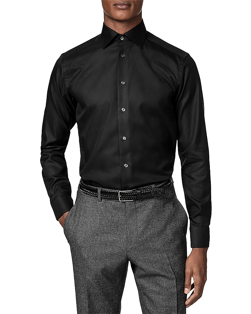 Eton Slim Fit Diagonal Weave Shirt