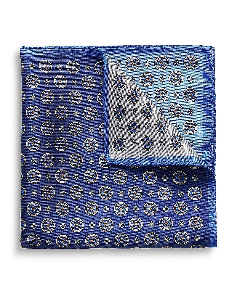 Eton Four Medallion Silk Pocket Square
