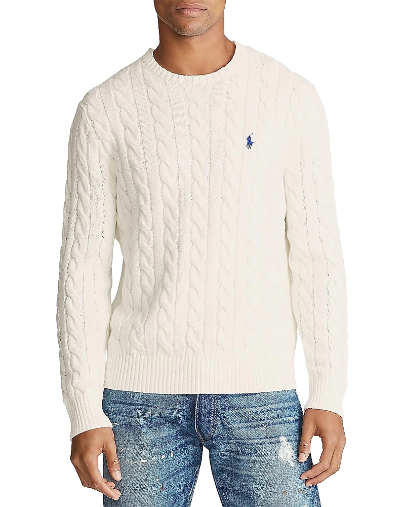 Polo Ralph Lauren Cable-Knit Cotton Crewneck Sweater
