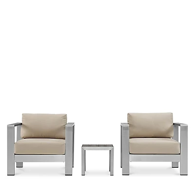 Modway Shore 3 Piece Outdoor Patio Aluminum Set