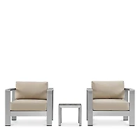 Modway Shore 3 Piece Outdoor Patio Aluminum Set