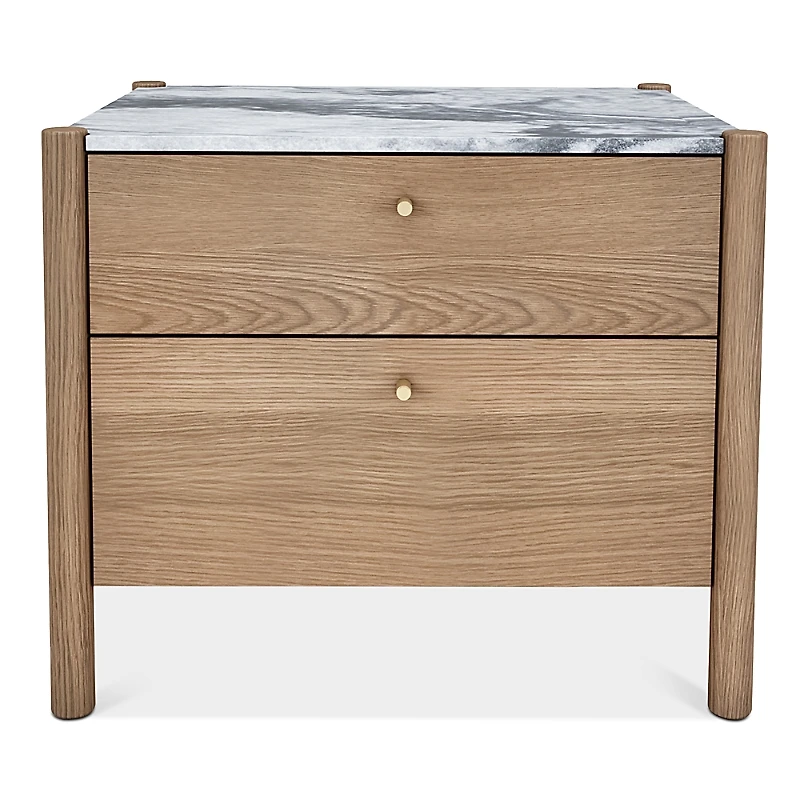 Huppe Jules White Oak 2 Drawer Nightstand